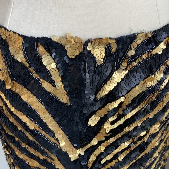 Vintage Lillie Rubin Sequin Zebra Mini Skirt Size 8 - Picture 4 of 5